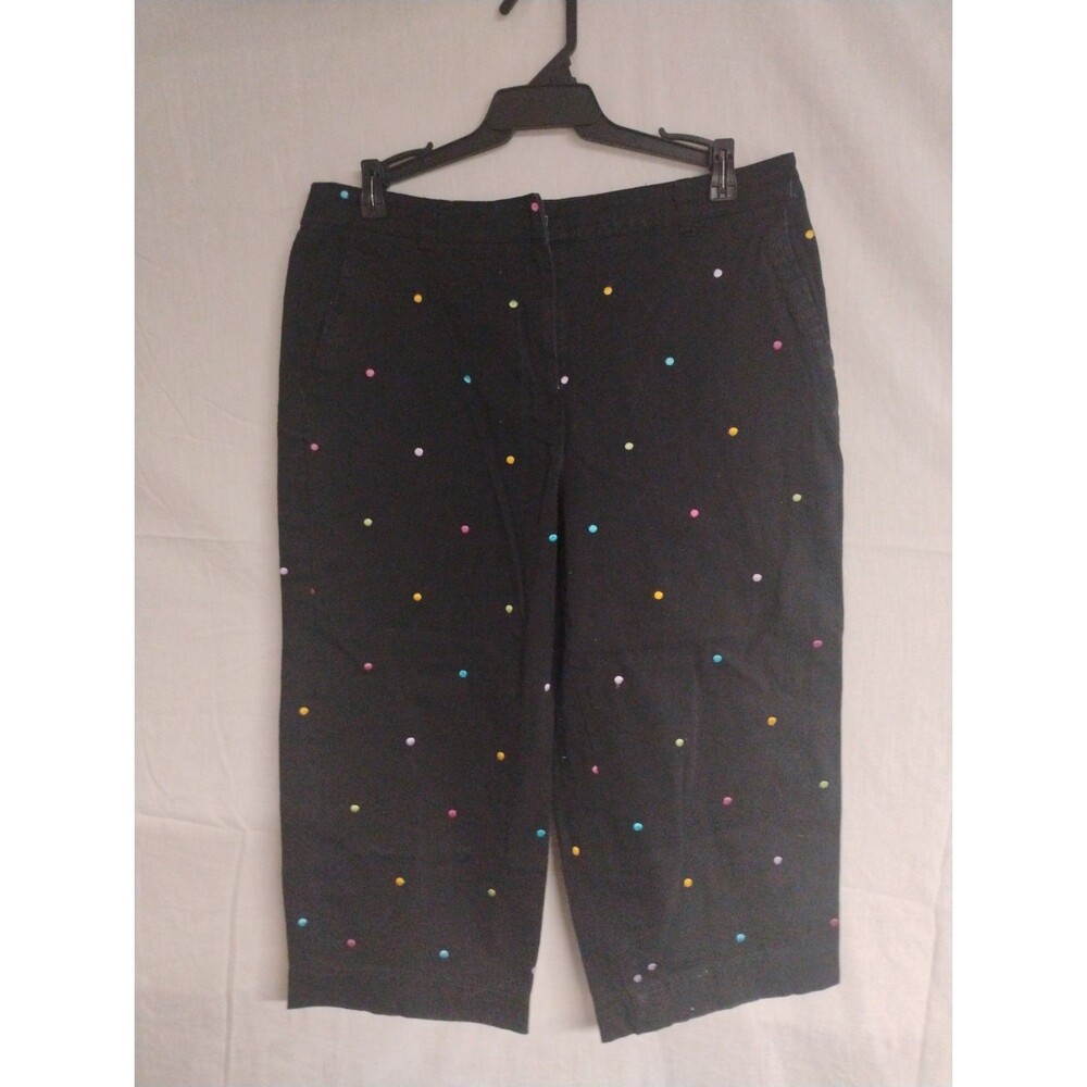 Briggs New York Woman's Black Poka Dot Pants Size 12 Multicolor